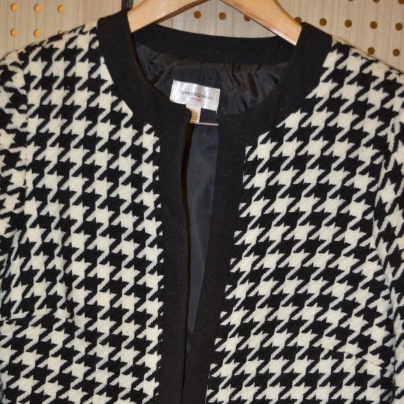 ISAAC MIZRAHI BLACK -N- WHITE  HOUNDSTOOTH TWO PIECE SKIRT SET  M/ 6 - Picture 3 of 13
